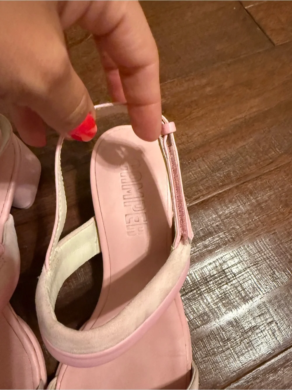 Camper Pink Two-Tone Slingback Sandals